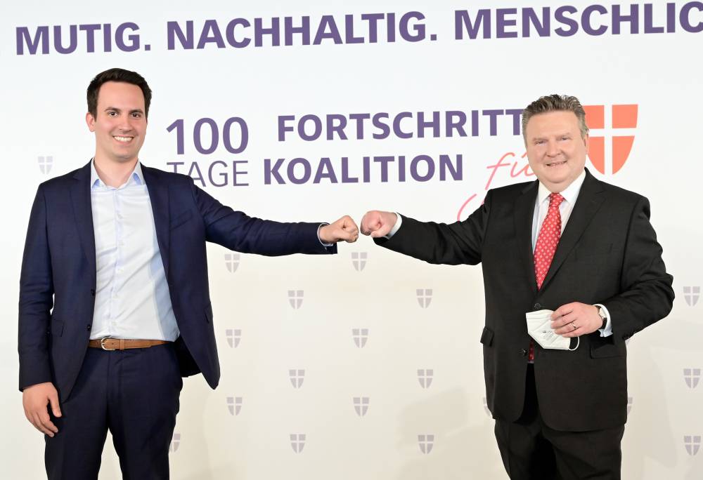 "100 Tage Fortschrittskoalition? mit Bürgermeister Michael Ludwig (SPÖ), Vizebürgermeister Christoph Wiederkehr (NEOS)